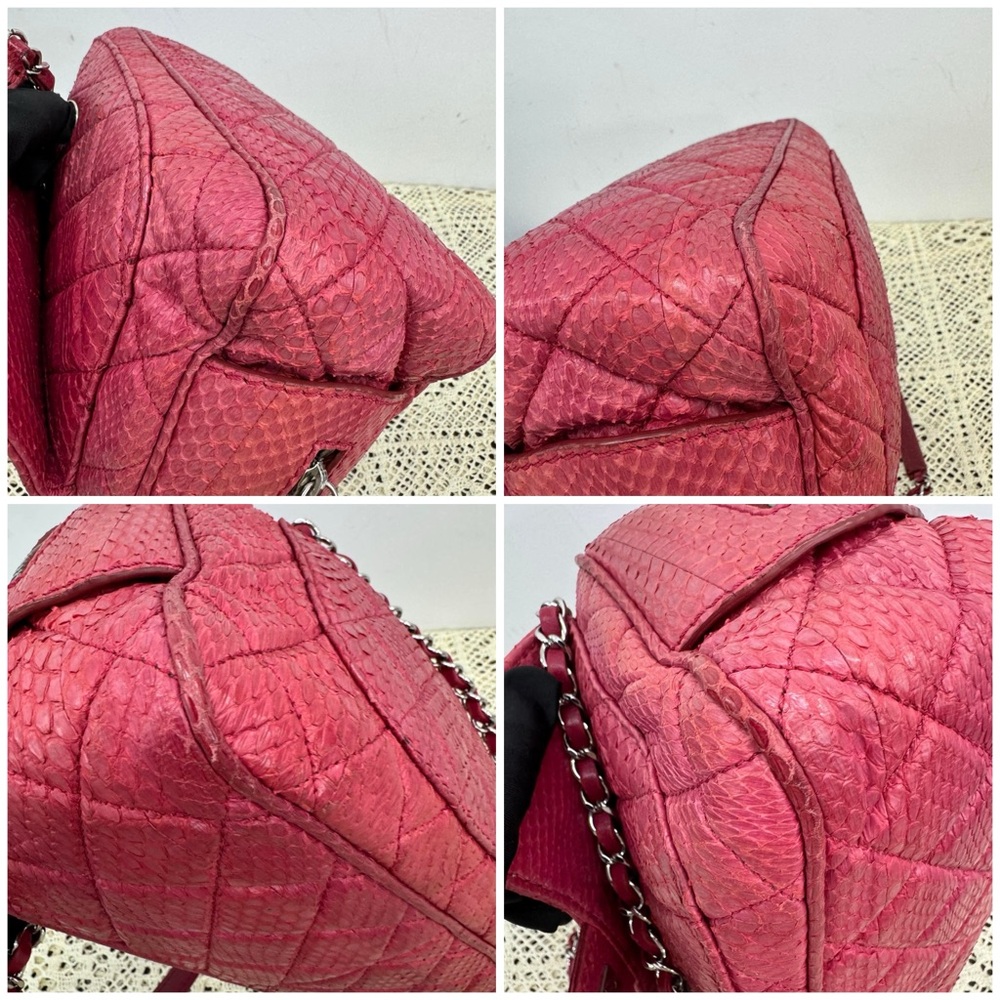 Chanel Red Python Quilted Classic Shoulder Bag - Picture 16 of 16